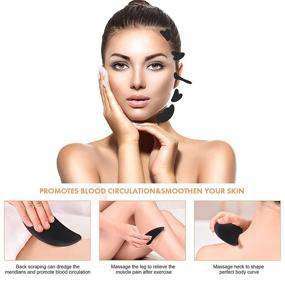 img 2 attached to 🌟 HGSS Gua Sha Set: Unlock Youthful Glow with Obsidian Gua Sha Facial Tools-Combat Wrinkles, Enhance Microcirculation, Eliminate Toxins & Boost Complexion Radiance