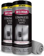 🧽 stainless steel cleaner and polish wipes bundle + microfiber cloth - effortlessly removes fingerprints, water marks, and grease from appliances - ideal for refrigerators, ovens, and grills - packaging may vary logo