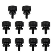 💻 yateng 10-pcs anodized aluminum computer case thumbscrews (6-32 thread), ideal for computer cover, power supply, pci slots, hard drives - diy personality modification & beautification, black finish логотип