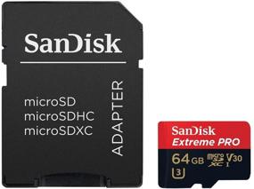 img 1 attached to 💾 SanDisk Extreme Pro 64GB Class 10 UHS-I 95MB/s Read U3 V30 Micro SD Memory Card - SDSQXXG-064G