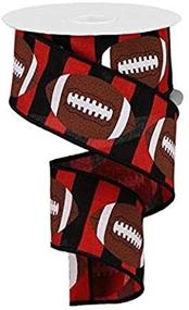 img 2 attached to ⚽ Inch Football Striped Wired Ribbon