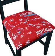 deck the halls with christmas chair covers set of 4: festive dining kitchen seat cushion slipcovers featuring holiday decorations and stretch fitted design - washable removable protectors, twinkling christmas lights логотип