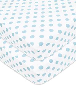 img 4 attached to 🛏️ Newly Improved 2 Pack 100% Cotton Flannel Fitted Crib Sheet, Blue Dots: Perfect Bedding for Boys and Girls by American Baby Company