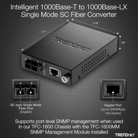 img 2 attached to 🔌 TRENDnet Intelligent SC Fiber Media Converter (20KM, 12.4Miles), 1000Base-T to 1000Base-LX/SX, Fiber to Ethernet Converter, SC Type Fiber Port, RJ-45, Lifetime Protection, TFC-1000S20, Black