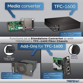 img 1 attached to 🔌 TRENDnet Intelligent SC Fiber Media Converter (20KM, 12.4Miles), 1000Base-T to 1000Base-LX/SX, Fiber to Ethernet Converter, SC Type Fiber Port, RJ-45, Lifetime Protection, TFC-1000S20, Black