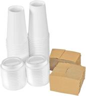 convenient 16 oz disposable coffee cups with lids – keep beverages hot or cold - pack of 50 logo