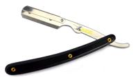 💈 classic samurai stainless steel professional barber straight edge razor - 100 single edge razor blades (black) - ultimate precision and durability logo