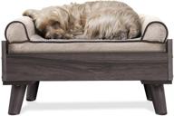 🛏️ furhaven pet bed frame - elevated mid-century modern style platform bed for dogs and cats - perfect for small, medium, and large pets - compatible with furhaven pet beds logo