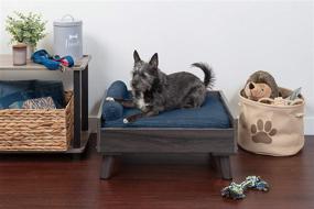 img 1 attached to 🛏️ Furhaven Pet Bed Frame - Elevated Mid-Century Modern Style Platform Bed for Dogs and Cats - Perfect for Small, Medium, and Large Pets - Compatible with Furhaven Pet Beds