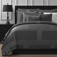 🛏️ ultimate comfort: comfy bedding frame jacquard microfiber king 5-piece comforter set in gray logo