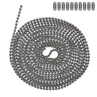 10 foot stainless steel ball chain, size 6 - includes 10 matching connectors logo