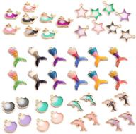 🐠 ciseng 44 pcs gold plated enamel charms: sea animal theme for diy jewelry making and accessories logo