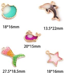 img 3 attached to 🐠 CISENG 44 pcs Gold Plated Enamel Charms: Sea Animal Theme for DIY Jewelry Making and Accessories