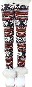 img 4 attached to Allesgut Christmas Leggings Fleece 🎄 Tights: Cozy and Fashionable Girls' Clothing