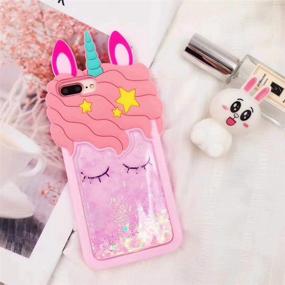 img 3 attached to 🦄 Чехол Quicksand Unicorn для iPod Touch 7 (2019) / iPod Touch 5 / iPod Touch 6 - Awin 3D Милый силиконовый резиновый чехол с жидкой блестящей глиттерной единорогом для iPod Touch 5, Touch 6 и iPod Touch 7 (2019)