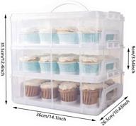 🧁 conveniently carry and store 36 cupcakes or 3 large cakes with our 3 tier cupcake carrier логотип