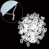 🔒 midube 100 pcs adjustable silicone cord locks - soft plastic round elastic band accessories for anti-slip face cover rope adjustment - suitable for adults and children - innovative clear ring flat button logo