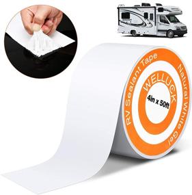 img 4 attached to 🏕️ WELLUCK RV Roof Tape Sealant - Roofing Tape, 4"x50' Natural White - Ideal for RV Roof Repair, Camper Trailer & Boat Sealing, Leak Repair - UV & Waterproof