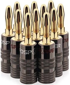 img 4 attached to 🔌 FosPower Banana Plugs 6 Pairs / 12 pcs, Closed Screw 24K Gold Plated Speaker Wire Connectors – Ideal for Wall Plate, Home Theater, Audio/Video Receiver, Amplifiers, and Sound Systems