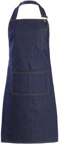 img 3 attached to Tosewever Cotton Chef Aprons for Men and Women with Cross Back Design and Spacious Pockets