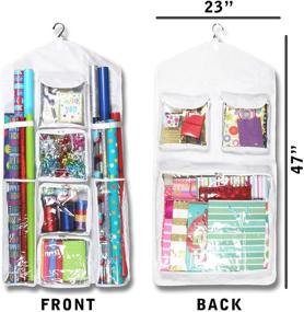 img 3 attached to 🎁 Super Durable Extra Large Legato Wrapping Paper Storage/Organizer, Double Sided - Ideal for Gift Wrap, Gift Bags, and Accessories - Large Size (47" x 23")