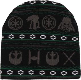 img 1 attached to 🎄 Stay Festive with Star Wars Holiday Print Jacquard Knit Beanie