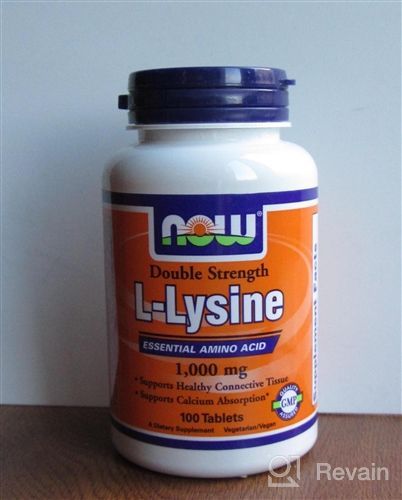img 1 attached to Now Foods Double Strength L-Lysine Hydrochloride Supplement, 1,000 mg, Amino Acid, 100 Tablets review by Tim Jones