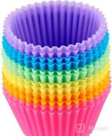 img 1 attached to Amazon Basics Reusable Silicone Baking Cups - 12 Pack Multicolor Muffin Liners for Efficient Baking review by Kelly Caballes