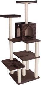 img 3 attached to 🐱 GleePet GP78680723 - 66" Cat Tree in Coffee Brown: Optimize Your Pet's Playtime