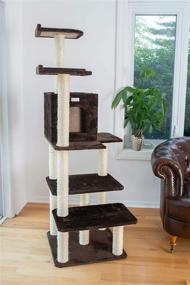 img 1 attached to 🐱 GleePet GP78680723 - 66" Cat Tree in Coffee Brown: Optimize Your Pet's Playtime