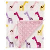 🦒 hudson baby unisex baby plush mink blanket - pink giraffe: cozy & adorable one-size blanket! logo
