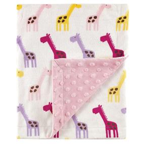 img 1 attached to 🦒 Hudson Baby Unisex Baby Plush Mink Blanket - Pink Giraffe: Cozy & Adorable One-Size Blanket!