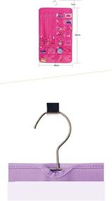 img 2 attached to Ultimate Space-Saving Jewelry Organizer: OUR Fashion Hanging Storage Bag with 40 Pockets and 8 Hook and Loops (Blue, 400650mm)