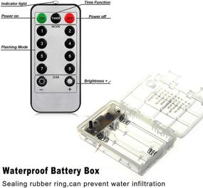 img 3 attached to 🌟 Универсальная звездная гирлянда: работает от батареек или USB, с пультом управления, 8 режимов, водонепроницаемая - идеальна для спальни, рождественских праздников, фестивалей, свадеб, вечеринок! (33)