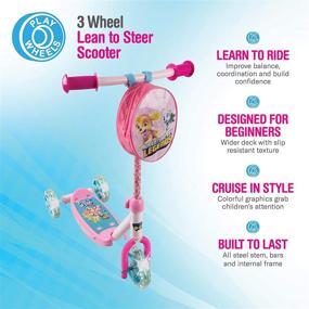 img 3 attached to PAW Patrol Skye Pink 3-Wheel 🛴 Kids Scooter with Accessory Pouch by PlayWheels