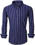 👔 xtapan sleeve casual vertical striped men's shirts: perfect blend of style and comfort logo