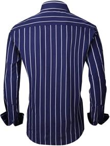 img 2 attached to 👔 XTAPAN Sleeve Casual Vertical Striped Men's Shirts: Perfect Blend of Style and Comfort