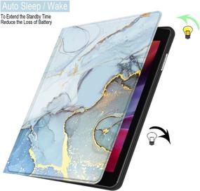img 2 attached to 📱 Feams PU Leather iPad 10.2 Case - Blue Marble | Auto Wake/Sleep | Flip Stand Cover for iPad 9th/8th/7th Gen 10.2 Inch 2021 2020 2019 Tablet