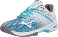 mizuno wave exceed tour 4 women's all court tennis shoe logo