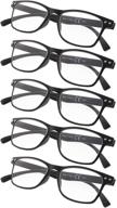 👓 5-pack striped reading glasses with spring hinge and sunshine readers for enhanced seo logo