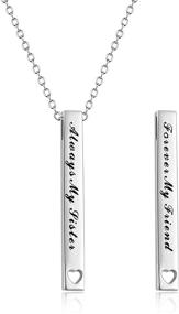 img 4 attached to Sterling Silver Bar Necklace for Sister – Inspirational Jewelry, Perfect Birthday Gift for Women, Best Friends