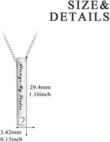 img 1 attached to Sterling Silver Bar Necklace for Sister – Inspirational Jewelry, Perfect Birthday Gift for Women, Best Friends