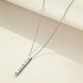 img 2 attached to Sterling Silver Bar Necklace for Sister – Inspirational Jewelry, Perfect Birthday Gift for Women, Best Friends