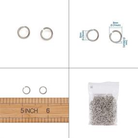 img 2 attached to 🔗 Craftdady 8mm Round Stainless Steel Open Jump Rings – 1000Pcs, 1mm Thickness – Ideal Connector Rings for Jewelry Making