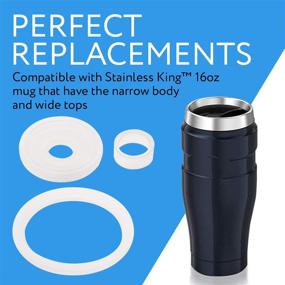 img 3 attached to 🌀 2 Sets of Thermos Stainless King (TM) 16oz Travel Tumbler Gaskets - BPA-/Phthalate-/Latex-Free - 2 Full Replacements Per Kit