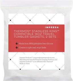 img 1 attached to 🌀 2 Sets of Thermos Stainless King (TM) 16oz Travel Tumbler Gaskets - BPA-/Phthalate-/Latex-Free - 2 Full Replacements Per Kit