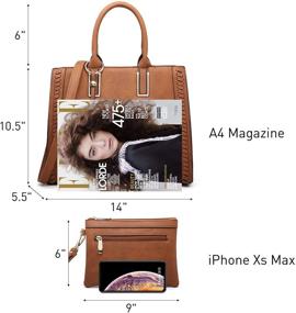 img 1 attached to Dasein Genuine Leather Women's Satchel Handbags: Shoulder Bags, Wallets, and Totes