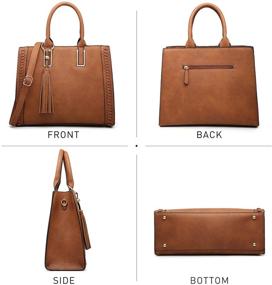 img 2 attached to Dasein Genuine Leather Women's Satchel Handbags: Shoulder Bags, Wallets, and Totes