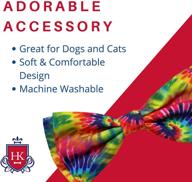 🌈 huxley & kent woodstock tie dye bow tie collar attachment - fun bow ties for dogs & cats, cute and durable logo