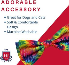 img 4 attached to 🌈 Huxley & Kent Woodstock Tie Dye Bow Tie Collar Attachment - Fun Bow Ties for Dogs & Cats, Cute and Durable